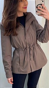 Parka com capuz removível capuccino