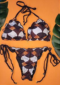 Conjunto Frufru Amarração - Estampas variadas *DUPLA FACE