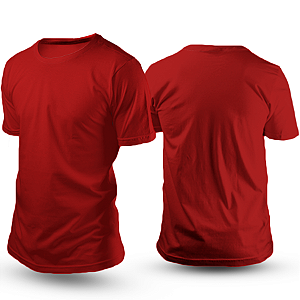 Camiseta de Vermelha de Algodão Unissex P ao GG