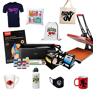 Kit Intermediário  (Para Sublimação) + Pct de 100 folhas, canecas e tintas de brinde.  FRETE CUSTO BAIXO!