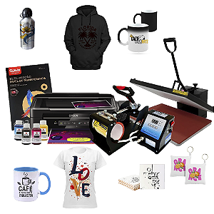 Kit Intermediário  (Para Sublimação) + Pct de 100 folhas, canecas e tintas de brinde.  FRETE CUSTO BAIXO!
