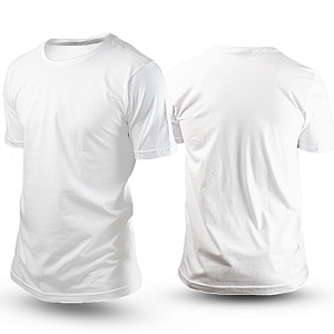 Camiseta de Algodão Branca Unissex P ao GG