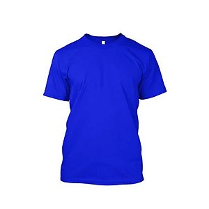 Camiseta de Algodão Azul Royal P ao GG