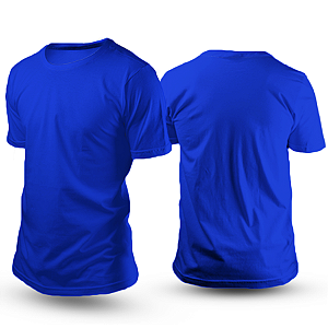 Camiseta de Algodão Azul Royal Unissex P ao GG
