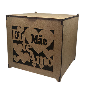 Caixinha para Caneca de MDF "Eu te amo mãe "