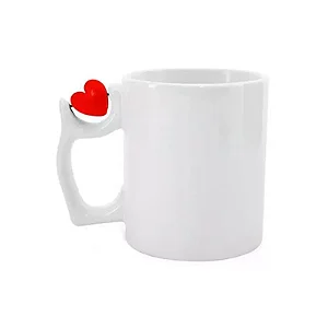 Caneca para Sublimação com Pingente de Coração 325ml