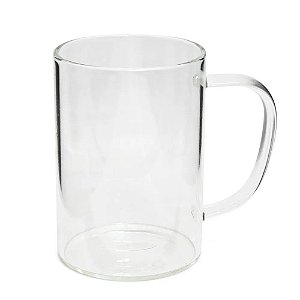 Caneca de Vidro Borossilicato Cristal - 300ml- para Sublimação