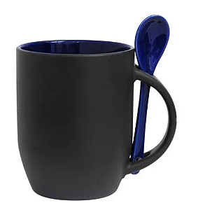 Caneca Mágica com Alça e Colher Azul para Sublimação - Premium