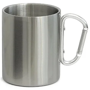 Caneca de Aço Inox com Alça Mosquetão – 400ml | Para Sublimação