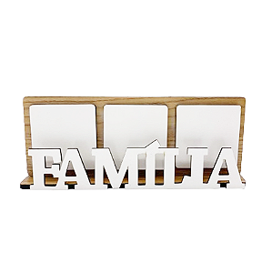 Porta Retrato 3 Fotos Família MDF para Sublimação