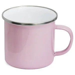 Caneca de Alumínio Rosa Claro - Esmaltada para Sublimação e DTF UV- 235ml