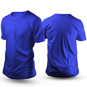 Camiseta de Algodão Azul Royal Unissex P ao GG