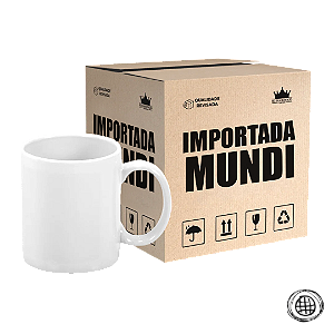 Caixa de Caneca Branca Importada Mundi AAA 325ml Para Sublimação