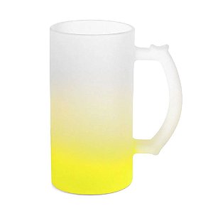 Caneca Chopp Jateado Degradê Amarelo para Sublimação | 473ml