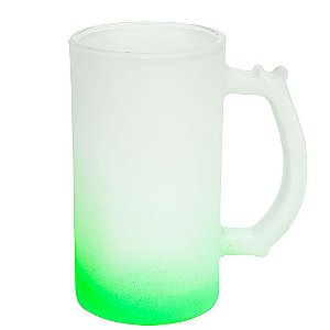 Caneca Chopp Jateado Degradê Verde para Sublimação | 473ml