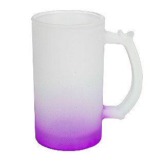 Caneca Chopp Jateado Degradê Roxo para Sublimação | 473ml