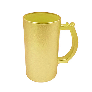 Caneca de Chopp Glitter Dourado para Sublimação | 475ml