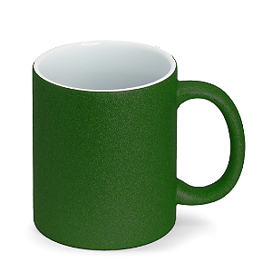 Caneca de Cerâmica Glitter Verde para Sublimação | 325ml