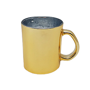 Caneca Espelhada Dourada para Sublimação | 325ml