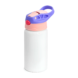 Garrafa Squeeze Bico de Silicone Rosa e Lilás Para a Sublimação | 500ml