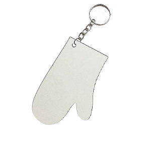 Chaveiro MDF Luva 4x6cm | Pct com 10 Unidades | Para Sublimação