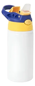 Garrafa Squeeze Bico de Silicone Amarelo e Azul Para a Sublimação | 600ml