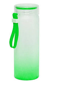 Garrafa de Vidro Degradê Verde 600ml para Sublimação | Com Alça de Silicone