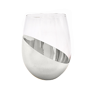 Copo de Vinho em Cristal para Sublimação · Elegance Semi-Cromado Lua Prata · 540ml