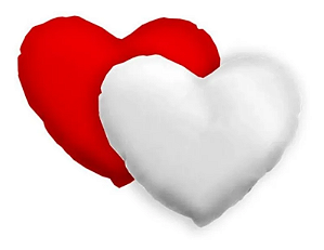 Almofada Coração Vermelha para Sublimação 30x30cm com Enchimento