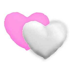 Almofada Coração Rosa para Sublimação 30x30cm com Enchimento