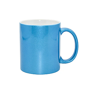 Caneca Perolada  Azul Turquesa – 325ml | Ideal para Sublimação