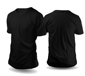 Camiseta de algodão preta Infantil 2 ao 16 (P/ OBM, DTF e Silk )