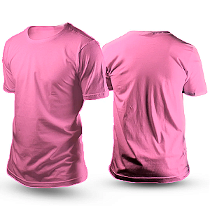 Camiseta de algodão rosa Infantil 2 ao 16 (P/ OBM, DTF e Silk )