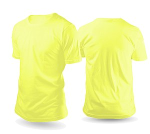 Camiseta de Algodão Amarela Claro Unissex P ao GG (P/ Sublimação)