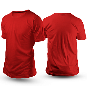 Camiseta de Poliester Vermelha Unissex P ao GG3 (P/ Sublimação)