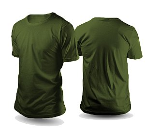 Camiseta de Algodão Verde militar Unissex P ao GG (P/ OBM, DTF e Silk )