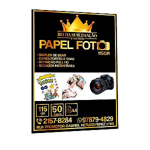 Papel Foto 115G Adesivo - A4 50 Folhas