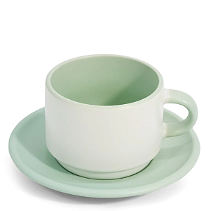 Xicara cerâmica 90ml Petit fosca Verde menta c/pires - (P/ Sublimação)