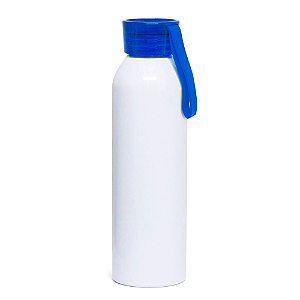 Squeeze de Alumínio para Sublimação Branco com Tampa Sport Azul - 600ml | Qualidade Premium
