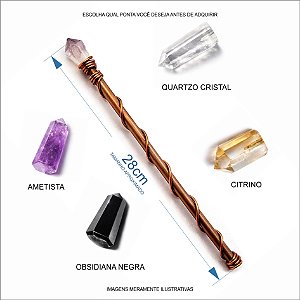 Varinha de cobre com cristal (Emissão e limpeza de energia)