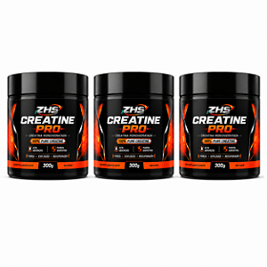 CREATINA PRÓ ZHS - MONOHIDRATADA - 300g (kit com 3 unidades)