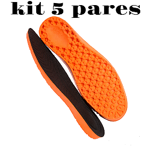 Kit 5 Pares Palmilha em Gel P.U Ortopédica Macia e Confortável Ideal para Quem Sente Dores nos Pés