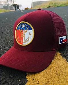 Boné Texas Style Vinho Marsala C/ Logo Bandeira do Texas