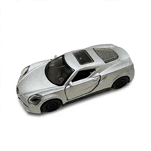 Alfa Romeo 4C Miniatura de Metal Colecionável Escala 1:32 - Prata