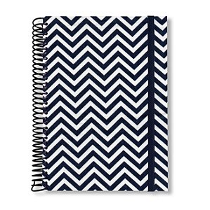 Caderno Pautado A5 Tecido Chevron Marinho