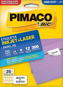 ETIQUETA INKJET/LASER A5 23,0 x 37,0 C/12 FLS PIMACO A5Q-2337