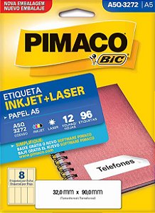 ETIQUETA INKJET/LASER A5 32,0 x 90,0 C/12 FLS PIMACO A5Q-3272
