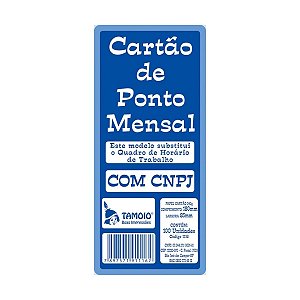 CARTÃO DE PONTO MENSAL COR PALHA PACOTE C/100 UN. TAMOIO 1116