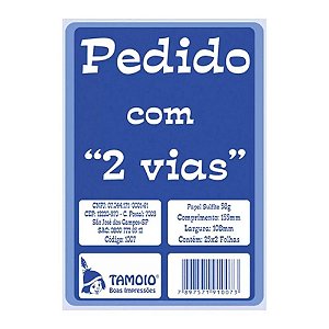 BLOCO DE PEDIDO 1/36 2 VIAS 25X2 FOLHAS TAMOIO 1007