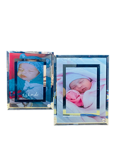 Quadro Decorativo Vidro Com Detalhe de Espelho